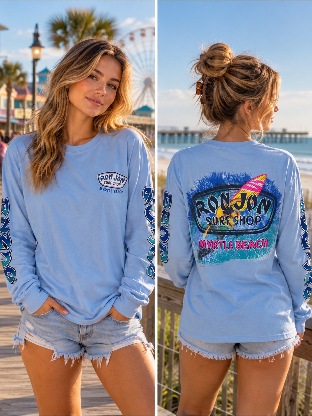 Myrtle Beach Light Blue Long Sleeve Tee